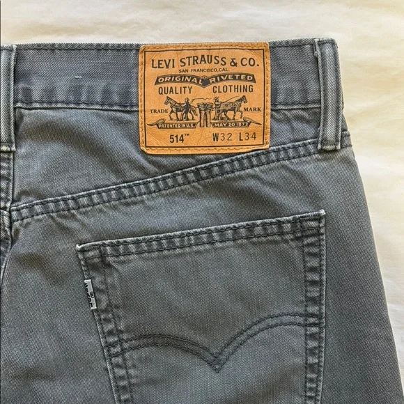 Levi's Classic Gray Slim Straight Jeans - Picture 1 of 4